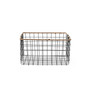 Rectangular Grid Black Wire Baskets with Jute Rim and Fold Down Ear Handles, Set of 3