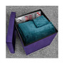 Foldable Suede with Cover Storage Ottoman