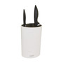 Utility Knife Block Oval, White with Ceramic Knife 3" and 6" Set, 3 Piece