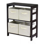 Capri 2-Section M Storage Shelf with 4 Foldable Fabric Baskets