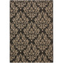 Courtyard Black and Creme 4' x 5'7" Outdoor Area Rug