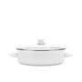 Solid White Enamelware Collection 5 Quart Saute Pan