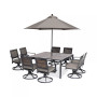 CLOSEOUT! Marlough II Outdoor Aluminum 9-Pc. Dining Set (62" Square Table and 8 Swivel Rockers), Created for Macy's