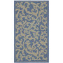 Courtyard Blue and Natural 2'3" x 6'7" Runner Outdoor Area Rug