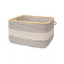 Color Block Square Braided Storage Basket
