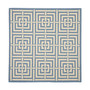 Courtyard Blue and Bone 6'7" x 6'7" Square Outdoor Area Rug