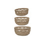 Set of 3 11.75" Round Hand-Woven Grass Baskets
