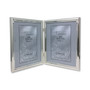 510780D Silver Plated Double Bead Hinged Double Picture Frame - 8" x 10"