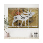 Patterned Howling White Moose Oversized Traditional 3 Panels Wall Clock - 38" x 38" x 1"