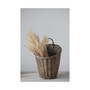 10" Round x 14.75" H Rattan Wall Basket with Handle