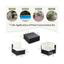 7PCS Patio Rattan Furniture Set Sectional Sofas Cushion Covers