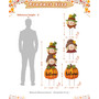 46" H Fall Metal Stacked Scarecrow And Pumpkin Yard Stake
