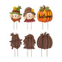 46" H Fall Metal Stacked Scarecrow And Pumpkin Yard Stake