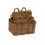 Jumbo Rectangle Braided Rush Baskets, Set of 3