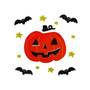 Jack-O-Lantern and Bat Halloween Gel 13 Piece Window Clings Set