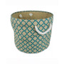15" Lattice Print Burlap Storage Bin