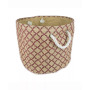 15" Lattice Print Burlap Storage Bin