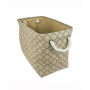 18" Lattice Print Burlap Storage Bin