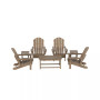 7 Piece Set Outdoor Folding Adirondack Chairs with Coffee Table Side Table