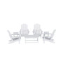 7 Piece Set Outdoor Folding Adirondack Chairs with Coffee Table Side Table