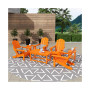 7 Piece Set Outdoor Folding Adirondack Chairs with Coffee Table Side Table