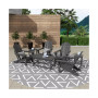 7 Piece Set Outdoor Folding Adirondack Chairs with Coffee Table Side Table
