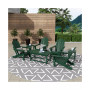 7 Piece Set Outdoor Folding Adirondack Chairs with Coffee Table Side Table
