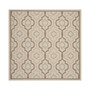 Courtyard Beige and Dark Beige 7'10" x 7'10" Square Outdoor Area Rug