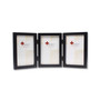 Hinged Triple Black Wood Picture Frame - Gallery Collection - 4" x 6"