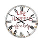 Life Happens Coffee Helps Oversized Cottage Wall Clock - 36" x 28" x 1"