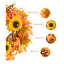 24" D Fall Sunflower Pumpkin Leaf Wreath