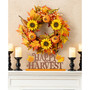 24" D Fall Sunflower Pumpkin Leaf Wreath