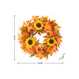 24" D Fall Sunflower Pumpkin Leaf Wreath