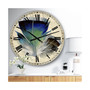 Colorful Elegant Feather I Oversized Cottage Wall Clock - 36" x 28" x 1"