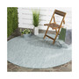 Courtyard Aqua and Gray 6'7" x 6'7" Round Outdoor Area Rug