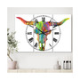 Longhorn Rainbow Skull Oversized Modern 3 Panels Wall Clock - 38" x 38" x 1"