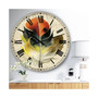 Colorful Elegant Feather III Oversized Cottage Wall Clock - 36" x 28" x 1"