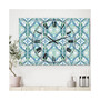 Embossed Teal Pattern V Large Mid-Century 3 Panels Wall Clock - 23" x 23" x 1"