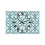 Embossed Teal Pattern V Large Mid-Century 3 Panels Wall Clock - 23" x 23" x 1"