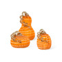 White Lines Glass Pumpkin Gourd, Set of 3