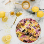 Moody Geometry Purple Round Cutting Board