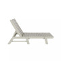 2 Pieces Poly Outdoor Patio Chaise Lounge Chair with Side Table Set