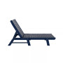 2 Pieces Poly Outdoor Patio Chaise Lounge Chair with Side Table Set