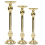 Medium Traditional Brass Candle Holder, 5" x 16.5"