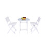 3 PCS Folding Bistro Table Chairs Set Garden Backyard Patio Furniture