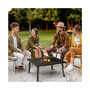 34" x 32" Outdoor Fire Pits, Portable Wood Burning Camping Fire Pit with Spark Screen, Poker, and Rain Cover for Camping, Black