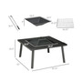 34" x 32" Outdoor Fire Pits, Portable Wood Burning Camping Fire Pit with Spark Screen, Poker, and Rain Cover for Camping, Black