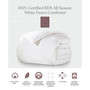 100% Certified RDS All Season White Down Comforter - Twin