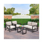 2PCS Patio Loveseat Coffee Table Set 6'' Thick Cushion Garden