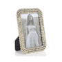 Three Rows of Brilliant Crystals Metal Picture Frame, 4" x 6"